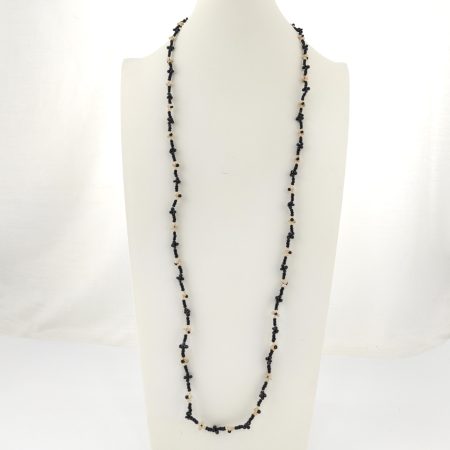 Colar Artesanal Preto e Bege
