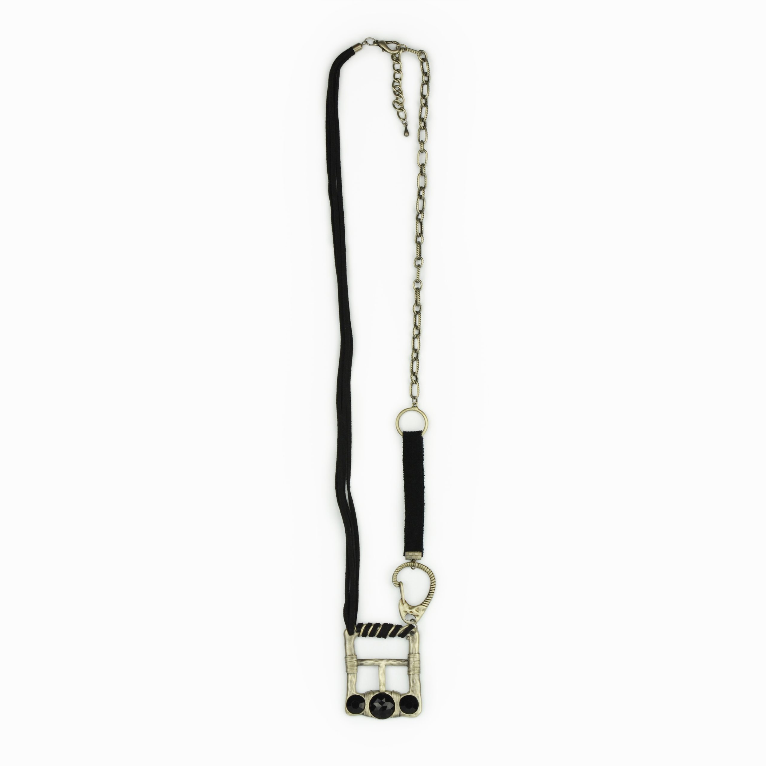 Colar Boho Chic Preto e Prata