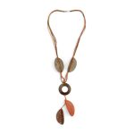 Colar Boho Laranja e Castanho