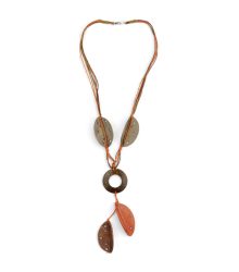 Colar Boho Laranja e Castanho