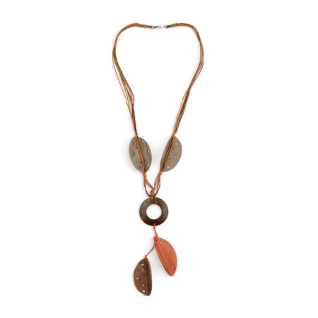 Colar Boho Laranja e Castanho