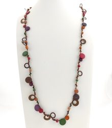 Colar Boho com Argolas e Contas