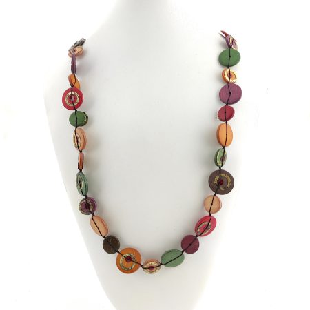 Colar Boho com Discos Coloridos