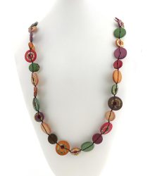 Colar Boho com Discos Coloridos