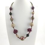 Colar de Madeira Roxo e Verde