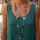 Colar Borboletas e Folhas Trabalhadas Boho